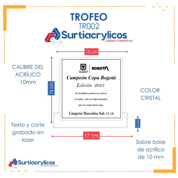 2. Trofeo en acrílico TR002 - Imagen 3