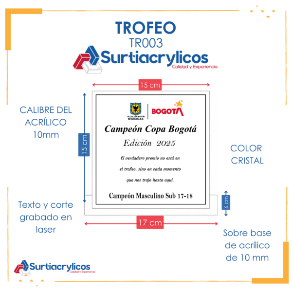 3. Trofeo en acrílico TR003 - Imagen 2