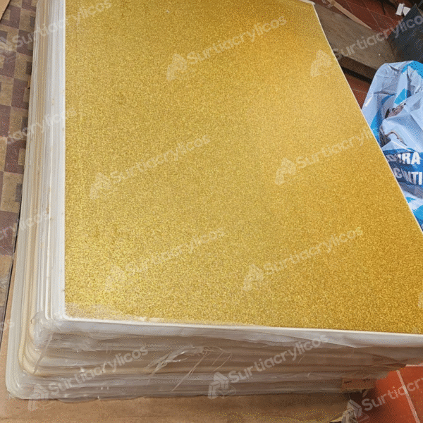 Acrílico escarchado dorado - Imagen 2