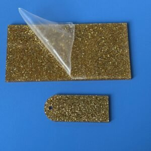Acrílico escarchado dorado