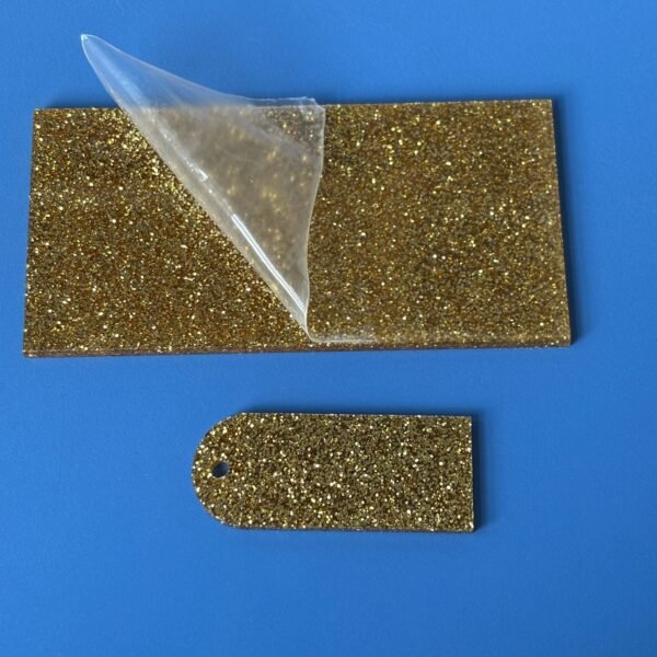 Acrílico escarchado dorado